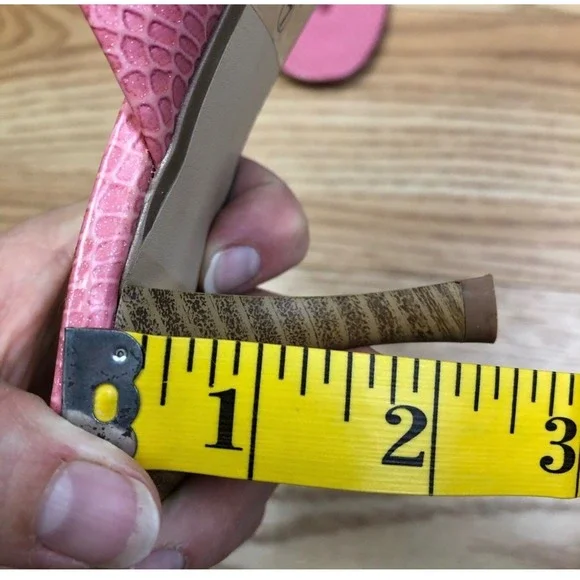 PINEAPPLE Sparkle Pink Snake Skin Sandal with Silver Sole – Size 6.5 - Picture 6 of 7